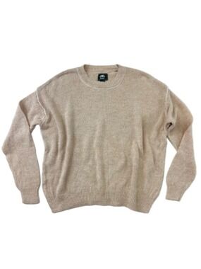 Roots cream womens sweater relaxed fit drop shoulder crew neck lightweight knit